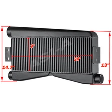 Twin Turbo Intercooler 24"x9"x3.5" Bar&Plate Custom (2 In/1 Out) , Black