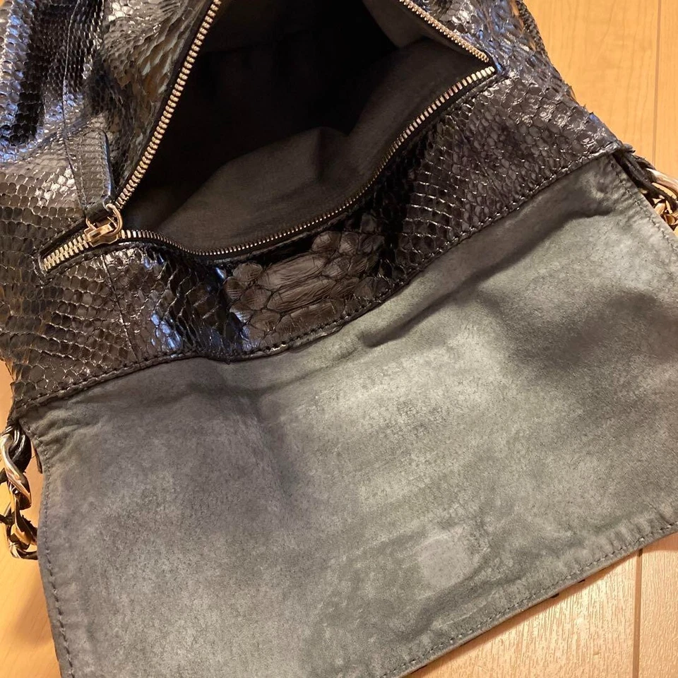 Bolso de Hombro Zagliani Cadena Bolso de Mano Cartera Cartera en Negro USADO Buen Estado Foto 3 de 4