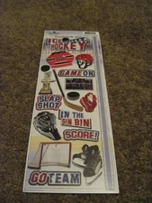 Scrapbooking Stickers Cardstock Paper House 13" Ice Hockey Goalie Mask Net Skate