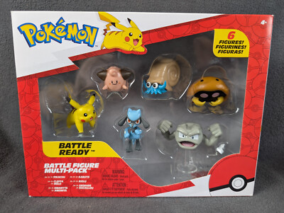 POKEMON Battle Ready 6 Figure Multi-Pack Pikachu Cleffa Omanyte Kabuto Geodude