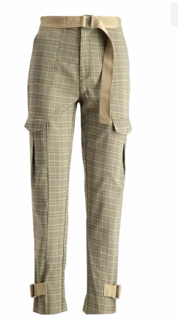 HOLZWEILER Skunk belted sand check cargo pants Size XS - $235.00
