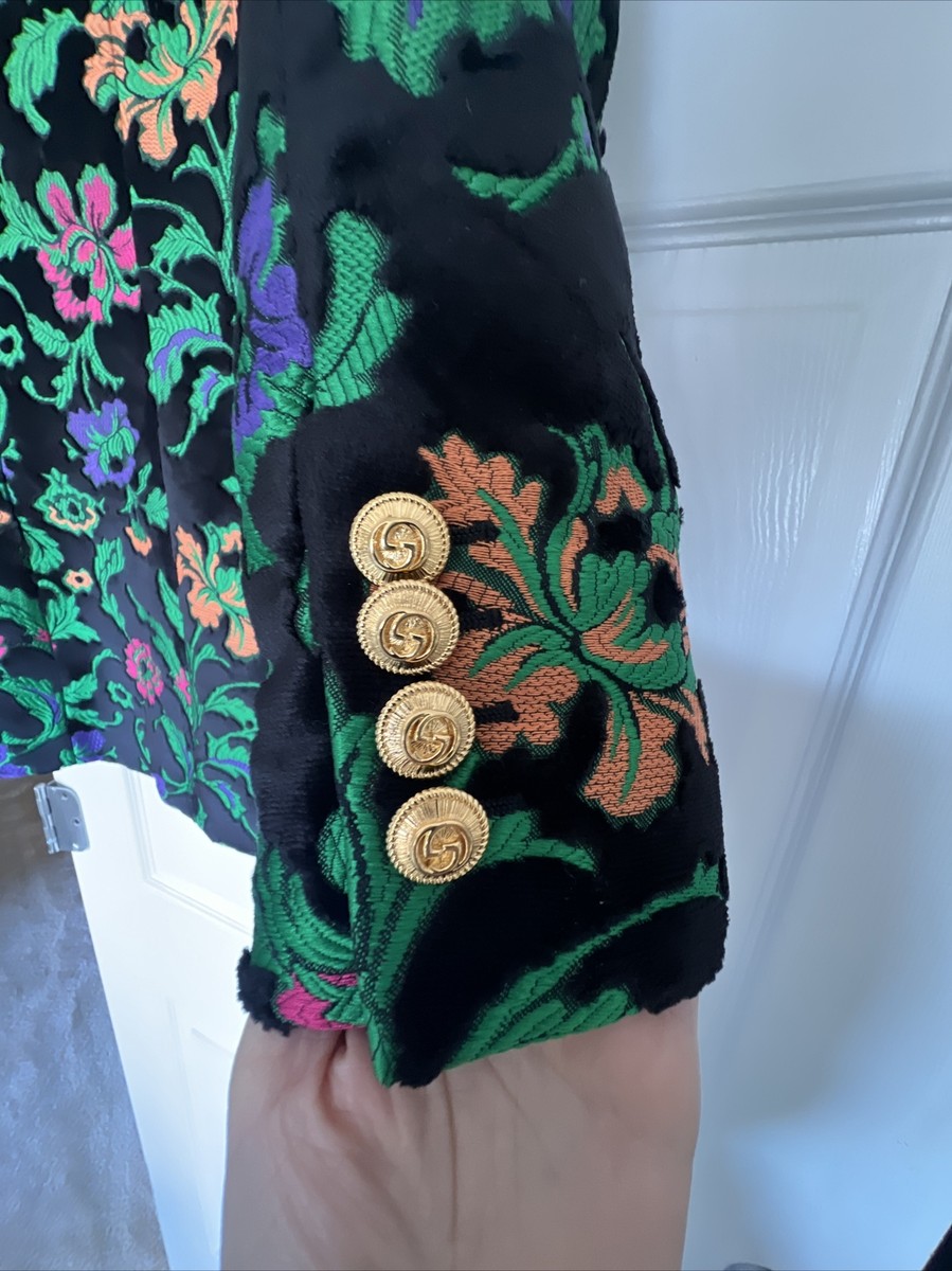 GUCCI★素敵!VELVET JAQUARD FLORAL JACKET GUCCI JACKET SINGLE BREASTED VELVET JAQUARD FLORAL BLAZER