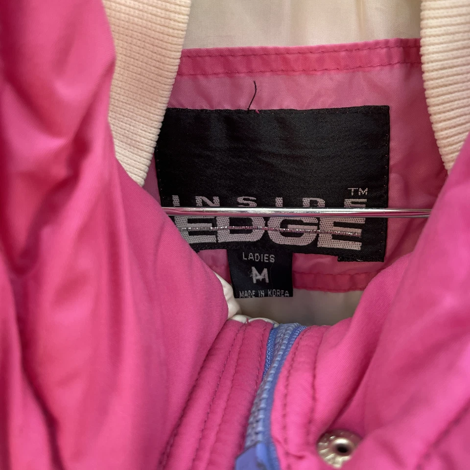 Vintage 80's Inside Edge Vintage Colorblock Puffer Ski Jacket Pink Blue White M - Image 4 of 4