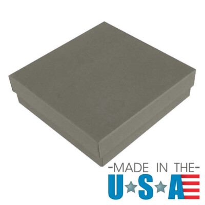 Slate Grey Cotton Filled Boxes Jewelry Gift Packaging Box ~ 5 Different Sizes
