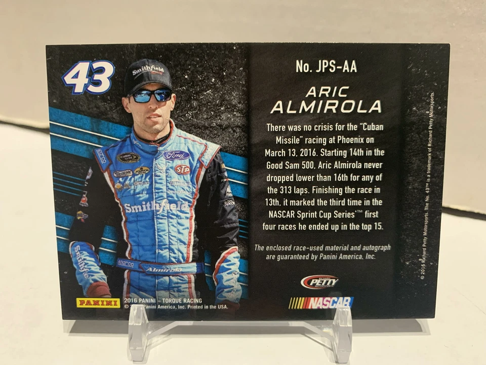 2016 Panini Torque Jumbo Relic Signatures #JPS-AA Aric Almirola 34/49 Nascar - Image 2 of 2