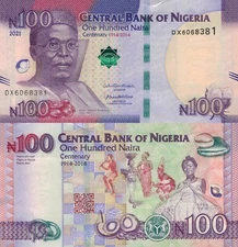 Nigeria 100 Naira (2021) - Centenary Commemorative, New date, p-41 New UNC
