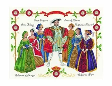 DMC Henry VIII and Wives Complete Cross Stitch Kit - Kings and Queens Collection