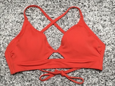 Shade & Shore Women's Size 36C Cross Tie-Back Underwire Red Bikini Top