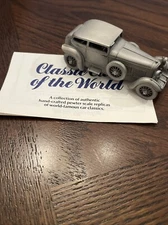 Danbury Mint 1930 Bently Speed Six Barnato Coupe Pewter Car Classic Cars World