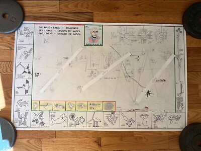 Nazca Lines Poster, 1999, with image of Maria Reiche, Mint, Very Rare!