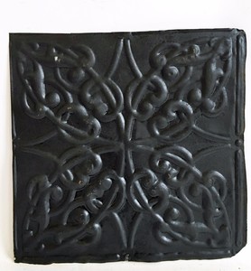 12 X 12 Antique Tin Ceiling Tile Reclaimed C44a Black Ebay