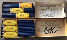 Vintage Lot of 72 USA Made EBERHARD FABER 635 OKAY BLUE Wood Pencils - RARE