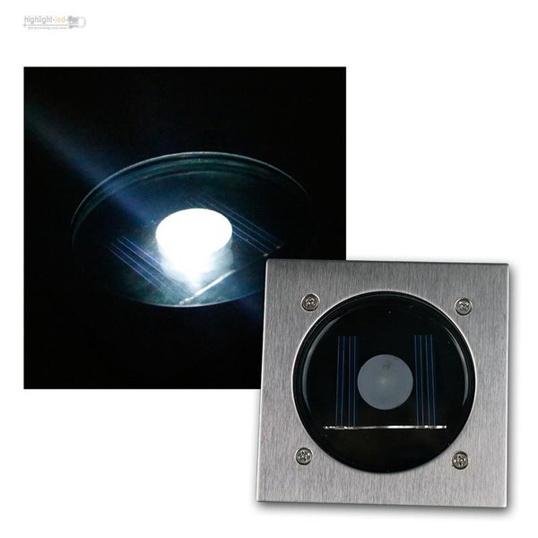 Solar Led Bodeneinbaustrahler Ctb Eckig Edelstahl-Front Bodenlampe Bodenstrahler-image