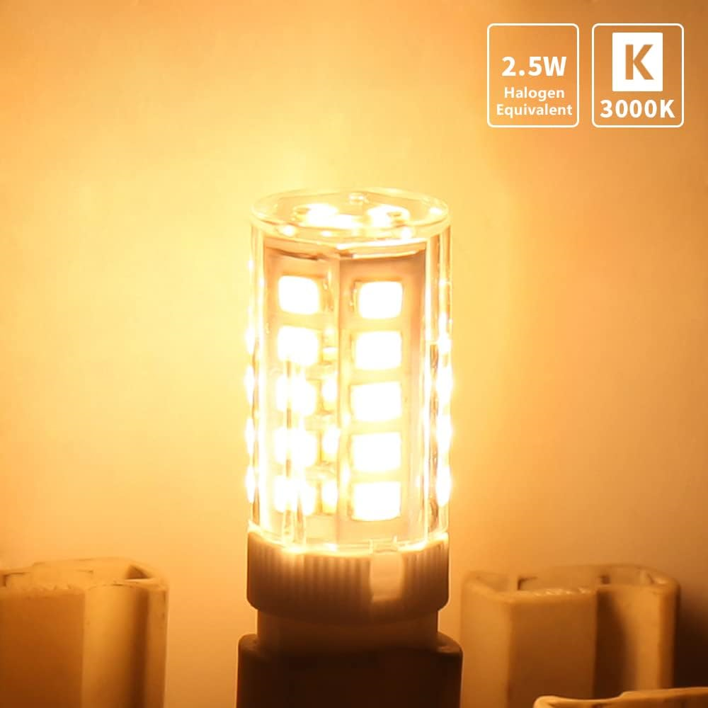 ELINKUME 10X G9 Light Bulb 2.5W Warm White Lighting LED Bulbs