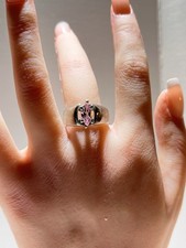Sterling Silver 925 Pink Stone Ring Size 8 5.8 G