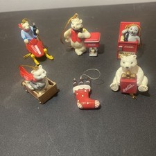 Lot de 6 décorations de Noël miniatures Coca Cola bonhomme de neige ours polaire pour collection 