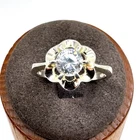 VTG Sterling Silver 925 Cubic Zirconia Flower Design Statement Ring Size 9