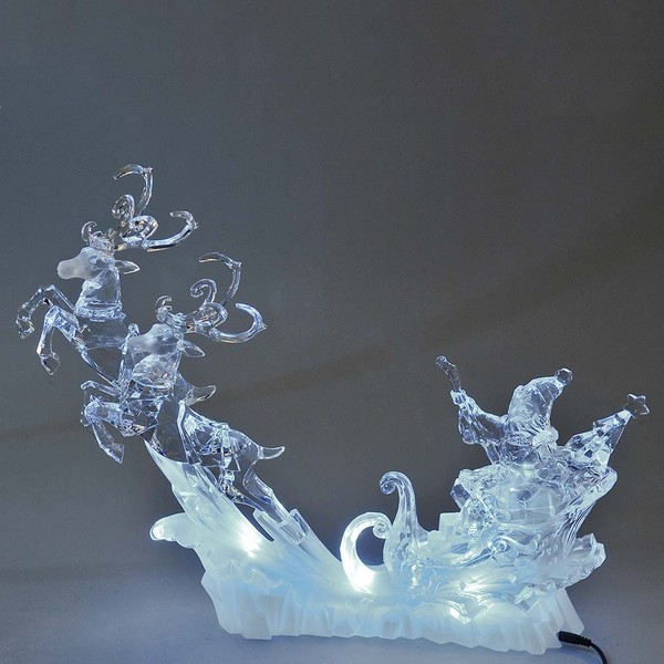 Rentier + Santa Schlitten 49 Cm Acryl Mit Licht Weihnachtsdeko 678935 Formano-image