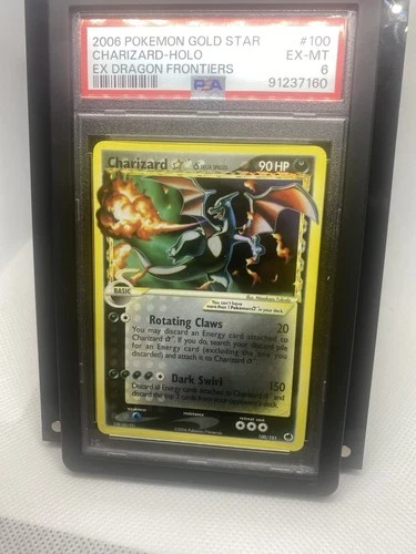 2006 Pokémon Gold Star Charizard Holo Ex Dragon Frontiers Ex-mint PSA 6 English