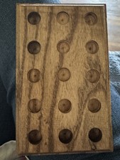 15-Hole Hard Wood Custom Stand For Marbles/Orbs Rustic Wood Marbles Not Included