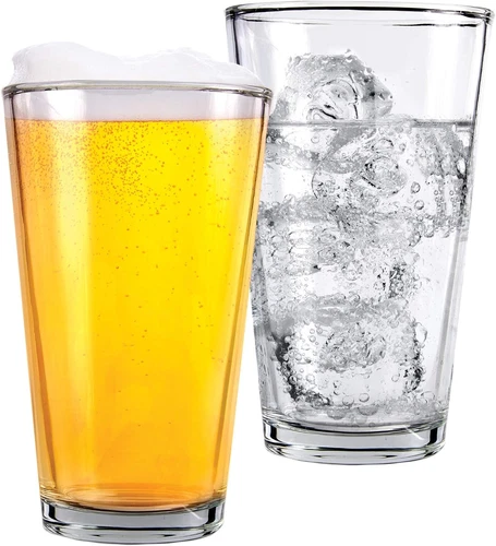 Pint Beer Glasses Set of 4 – 16 oz Tall Clear 4 Count (Pack 1), - Picture 4 of 5