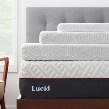 LUCID 2, 3, 4 Inch Cooling Gel Memory Foam Mattress Topper Twin Full Queen King