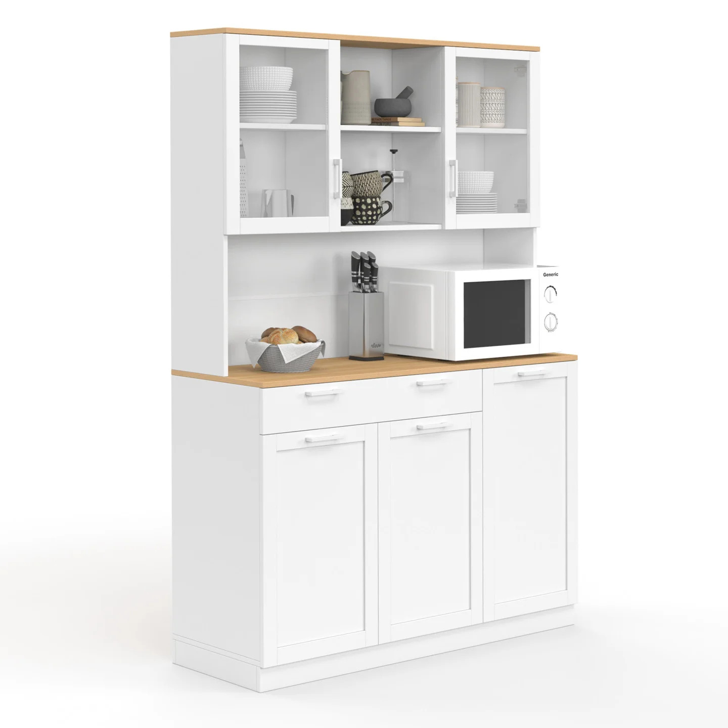 Buffet de cuisine vitré VITO pour maximiser le rangement dans un petit espace