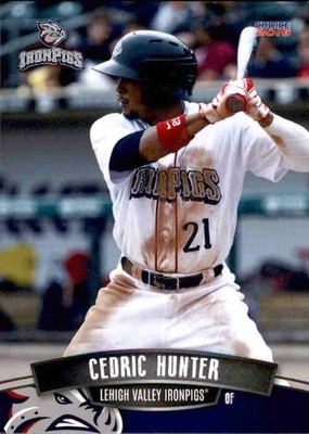 2016 Lehigh Valley IronPigs Choice #14 Cedric Hunter Decatur Georgia GA Card