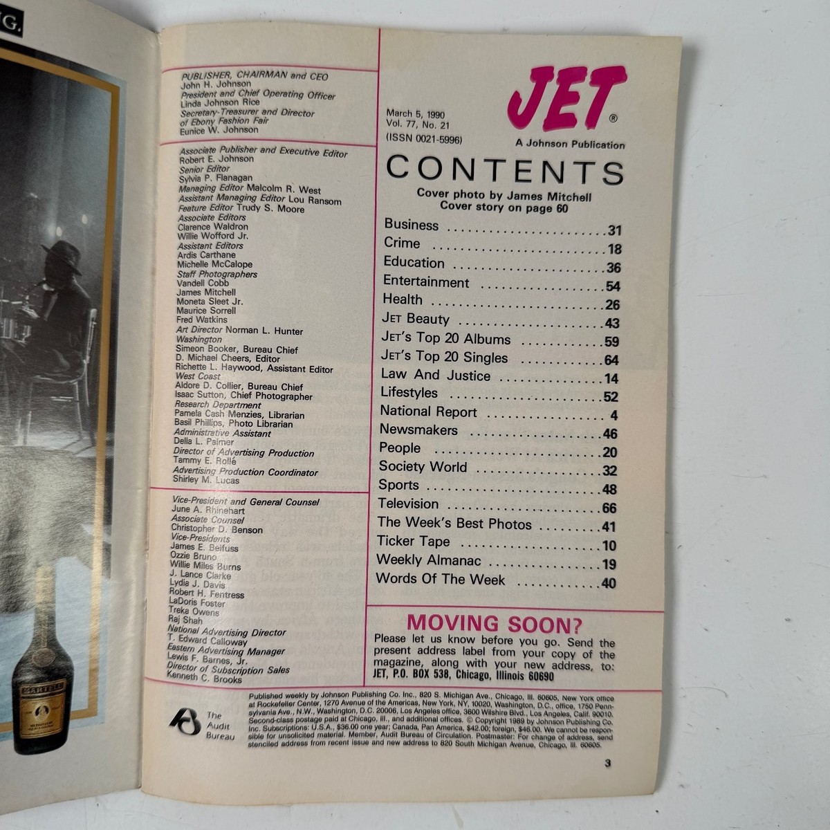 JET Magazine March 1990 No. 21 Janet Jackson Mandela Johnson