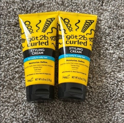 Got2b Curled Styling Cream 6 oz Coconut Oil Shea Butter Curly Coily Hair