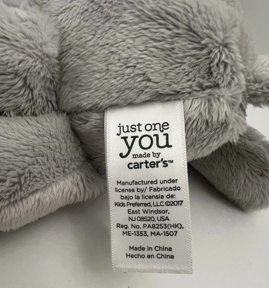 Just One You made by Carter's Baby Lion 8.5" Stuffed Animal Rattle Gray Plush #4 - Image 4 of 4