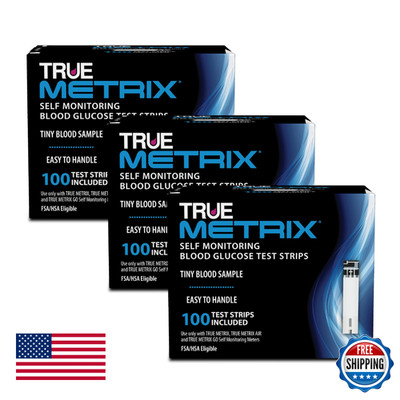 True Metrix Blood Glucose Test Strips 100Ct - 3 Pack 300 Test Strips