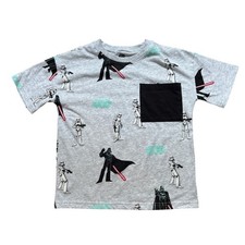 Jumping Beans Star Wars T-Shirt Kids Gray Excellent Darth Vader Pocket SIZE 7