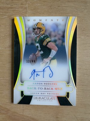 2025 Immaculate Aaron Rodgers Back To Back MVP On Card Auto 03/49
