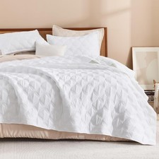 White Size Quilt Set - Oversized Lightweight California King 05 - White