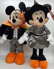 2PC Disney Minnie  Mickey Mouse Halloween Plush Greeter SET  NWT  19"