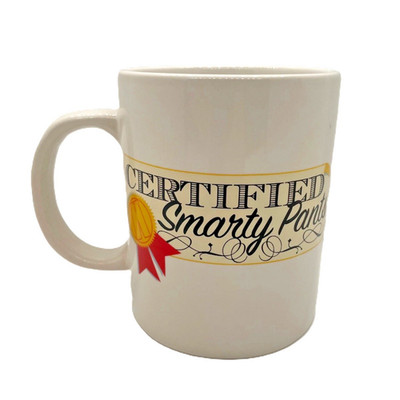 Graduation Gift CERTIFIED SMARTY PANTS Large 16 oz Ceramic MUG Cup Royal Norfolk