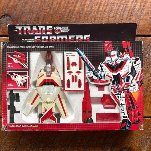 The Transformers Heroic Auto Bot Air Guardian Jet Fire In Box 1984 Hasbro G1