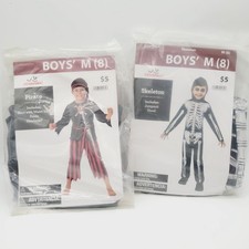 Lot Halloween Costumes Pirate  Skeleton Boys Child Size M 8 Way To Celebrate