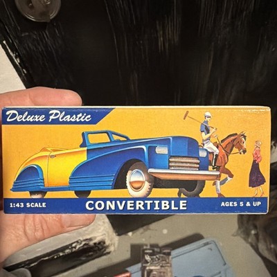 DIMESTORE DREAMS DELUXE PLASTIC 1:43 blue convertible nos vintage toy