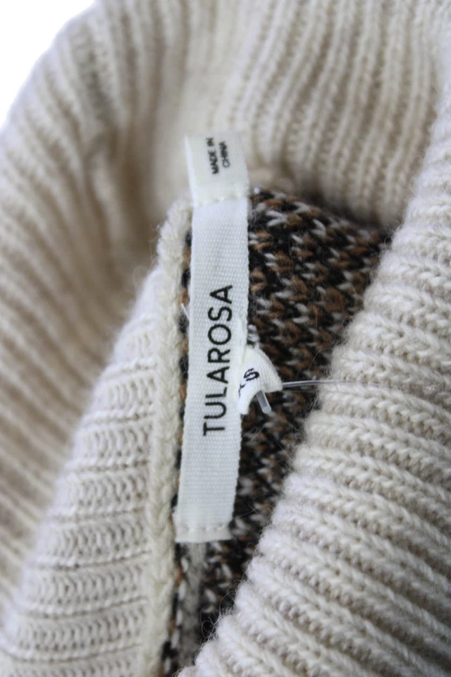 Tularosa женщин леопард печать водолазка длинным рукавом свитер верхний бежевый размер XS - Изображение 4 из 4