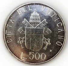 VATICAN CITY  # 500 lire 1980 - John Paul II KM#160 UNC