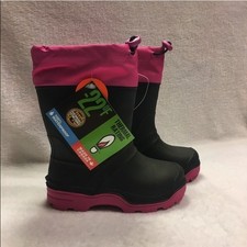 Ozark Trail Snow Boots Kids 8 Black Pink New Waterproof Thermal Rated -22F