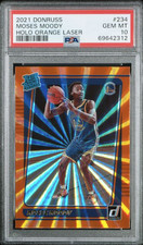 2021 Donruss #234 Moses Moody RC Rated Rookie Holo Orange Laser PSA 10 Warriors