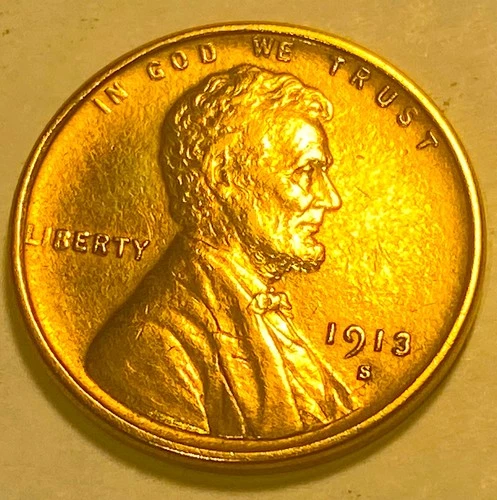 1913 S LINCOLN CENT GEM BU RED *J2193