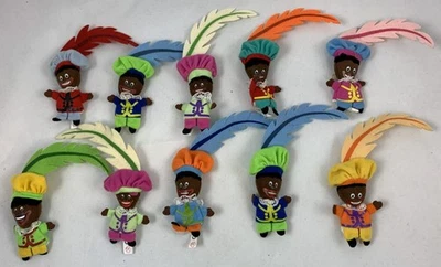 Lot de poupées en tissu Saint-Nicolas Schwarzen Piet Holland figurines déco v... - Photo 1/4