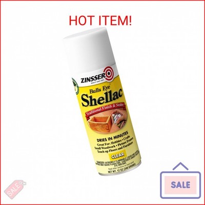 Zinsser 408 Bulls Eye Shellac Traditional Finish & Sealer Spray, 12 oz, Clear