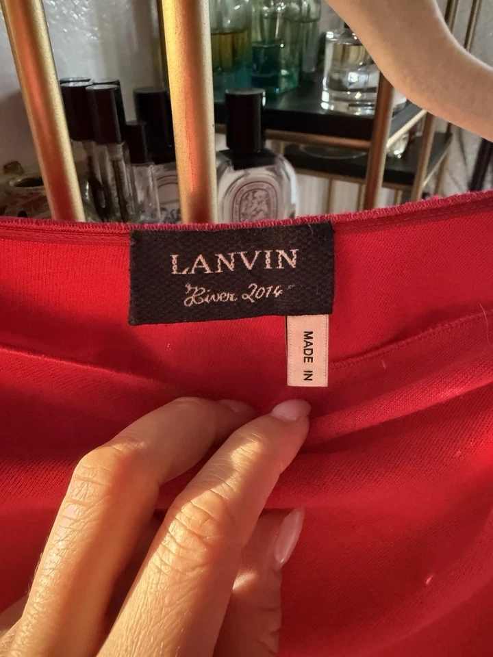 Lanvin Winter 2014 Collection Red Wool Dress Size 40 France - Image 3 of 4