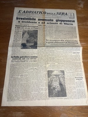 L Adriatico della Sera -March. 1942-Japanese Advance on Java