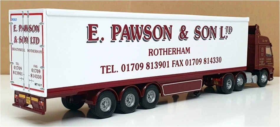 Corgi 1/50 Scale CC13506 Volvo FM Box Trailer E. Pawson & Son Ltd - Maroon/White - Image 2 of 4
